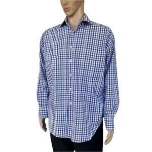 Peter‎ Millar Shirt Mens Plaid Button Long Sleeve Logo Designer
